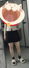 貞喜氣西裝半身裙女黑色不規則春夏梨形身材高腰A字短裙大碼百褶傘裙 黑色 M 曬單實(shí)拍圖