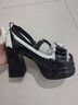 素優(yōu)米Lolita鞋子可愛(ài)甜美洛麗塔防水高跟鞋日系少女 黑色升級 36 曬單實(shí)拍圖