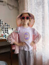 kocotree兒童防曬帽夏季寶寶男童女童大帽檐太陽(yáng)帽防紫外線沙灘遮陽(yáng)帽 西柚小兔子【有無(wú)馬尾洞隨機(jī)發(fā)】 L碼：建議頭圍53-54cm，6-10歲 曬單實(shí)拍圖