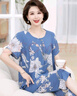 古今（GUJIN）春夏新品睡衣女媽媽中老年家居服棉綢寬松大碼可外穿睡褲套裝3XL 曬單實(shí)拍圖