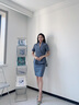 紫魅俏夏季短袖職業(yè)套裙工作服正裝美容師正裝酒店服務(wù)員工裝珠寶店西服 蘭色 2XL 曬單實拍圖