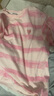 左西女童短袖T恤兒童夏裝2026新款中大童女純棉條紋上衣夏季半袖 粉色條 130 建議身高130cm左右 曬單實(shí)拍圖