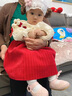 G.DUCKKIDS小黃鴨女童套裝春秋款連衣裙周歲女寶寶公主裙禮服兒童秋冬兩件套 紅色春秋套裝（花朵款?yuàn)A子） 90 尺碼1~2歲【 80-90cm】 曬單實(shí)拍圖