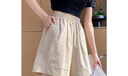 【純棉棉麻】夏季新款女裝闊腿短褲女五分褲小個(gè)子運動(dòng)休閑褲 卡其色 XL 【建議115-130斤】 曬單實(shí)拍圖