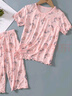KIDS MAM&DAD兒童莫代爾面膜睡衣女童空調服夏季薄款套裝冰絲寶寶家居服七分袖 小美人魚(yú)(31222) 110 cm 曬單實(shí)拍圖