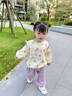 優(yōu)奇女寶寶套裝嬰兒分體兩件套秋季2025年新款女童洋氣超萌衛(wèi)衣外穿服 紫色 90 曬單實拍圖