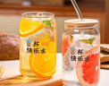 拜杰高硼硅玻璃杯水杯可樂杯奶茶咖啡飲料杯杯子帶蓋帶吸管500ML 曬單實(shí)拍圖