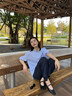 H's【氧氣麻】原色漢麻牛仔褲女25年夏季新款設(shè)計感抽繩腰帶闊腿褲 原色牛仔 M 曬單實拍圖
