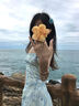 天丂法式藍(lán)色碎花吊帶連衣裙女款夏季海邊度假絕美純欲氣質(zhì)收腰長(zhǎng)裙子 吊帶連衣裙 M （95-105） 曬單實(shí)拍圖