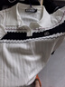 ELLE ACTIVE優(yōu)雅撞色針織POLO衫女士春夏季休閑通勤百搭顯瘦毛織翻領(lǐng)T恤女 白色 L 曬單實(shí)拍圖
