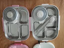 旗豐中小學(xué)生飯盒專用316食品級(jí)兒童餐盒分四五格4-6年級(jí)學(xué)校用便當(dāng)盒 中號(hào)五格白1.5L+筷勺湯碗+保溫袋 曬單實(shí)拍圖
