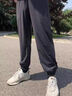 清倉冰絲休閑褲男夏季薄款速干男褲大碼運動褲男士寬松透氣褲子男 【高質(zhì)量冰絲涼感升級】束腳黑色 M 建議體重85-95斤可穿 曬單實拍圖