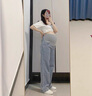婧麒（JOYNCLEON）孕婦褲春夏外穿2025新款天絲牛仔褲不勒肚子薄款闊腿褲孕婦裝 藍色 XL 曬單實(shí)拍圖