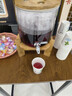 初雪 大容量玻璃冷水壺帶龍頭檸檬冷飲大涼水壺家用耐高溫飲料冷水桶 5升樂飲桶+實木底座 曬單實拍圖