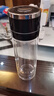 億嘉（IJARL）茶杯雙層玻璃杯茶水分離杯車載一鍵速開泡茶經(jīng)典黑450ml玻璃水杯 曬單實(shí)拍圖