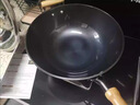 MIFLAME家用鑄鐵炒菜鍋加厚鐵鍋不粘平底鍋電磁爐用無涂層生鐵炒鍋已開鍋 【平底】蓋鏟 已開鍋 30cm 曬單實拍圖