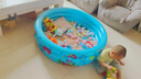 京厽兒童充氣加厚游泳池嬰兒游泳桶家用小孩折疊浴缸小型戲水池寶寶 藍色條紋90cm送腳踩充氣泵/加厚防漏 曬單實(shí)拍圖