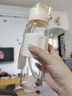 cica吸管杯孕婦產(chǎn)婦專用躺著喝水杯女耐高溫玻璃杯成人帶刻度杯子夏季 （帶重力球）米色 500ml 曬單實拍圖