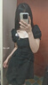 棉致茶歇法式方領(lǐng)短袖連衣裙女夏季2025新款顯瘦小個子高級感氣質(zhì)長裙 850黑色長裙【高品質(zhì)35.5】 M 95-110斤 曬單實拍圖