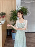 初蟬衣事新中式國風(fēng)改良漢服連衣裙女2025夏季新款文藝風(fēng)氣質(zhì)茶服禪意長裙 綠色 S （現(xiàn)貨） 曬單實(shí)拍圖