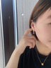 炙真銀樓S925純銀冷琺瑯桃花仿珍珠耳墜女新中式七夕情人節禮物送女友老婆 灼灼桃花耳釘 925銀 曬單實(shí)拍圖