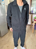 駱駝（CAMEL）運動套裝男立領長袖兩件套休閑運動服 7C1226L5464 幻影黑 XL 曬單實拍圖