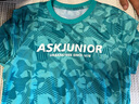 ASK JUNIOR男童短袖T恤2025夏兒童不規(guī)則條紋速干打底衫 綠色 140 曬單實拍圖