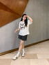 JIOESC莫代爾睡衣女款2025新款可愛卡通帶胸墊短袖薄款可外穿家居服套裝 蛋糕派對(duì) L 【90-110斤】 曬單實(shí)拍圖