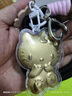 熱賣黃金helloKitty貓手機掛繩鑰匙扣足金20mgKt貓包包汽車掛件 KT貓黑繩掛件+禮盒禮袋+證書 曬單實拍圖