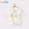 優(yōu)奇夏季新生兒衣服短袖和尚服竹纖維嬰兒夏裝薄款連體衣夏天哈衣爬服 曬單實拍圖