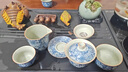 瀾春江陶泥中式青花汝窯功夫茶具套裝萬花四方泡茶壺陶瓷蓋碗茶杯禮盒裝 陶泥百花17頭-漢方壺 【高檔禮盒裝】 曬單實拍圖
