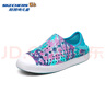 Skechers斯凱奇童鞋女童洞洞鞋沙灘鞋夏季一腳套印花透氣兒童涼鞋302114L 【彩虹】青綠色/多彩色/TQMT 37 曬單實(shí)拍圖