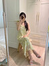ZHR涼鞋女夏季透明水晶粗跟一字帶鞋子蝴蝶結(jié)露趾水鉆女鞋KH30銀色37 曬單實(shí)拍圖