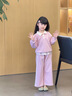 可英 GOWINBABY女童套裝甜美可愛時(shí)尚2025春秋款女孩寬松春裝女寶休閑衛(wèi)衣兩件套 粉色 130 （適合身高120cm-130cm） 曬單實(shí)拍圖