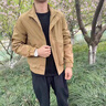 皮爾卡丹（pierre cardin）2025春季新款夾克男青年薄款春秋工裝休閑立領(lǐng)外套黑色大碼上衣潮 卡其色 XL 130-145斤 曬單實拍圖