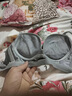 KJ品牌加厚平胸小胸聚攏性感無鋼圈文胸套裝上托收副乳胸罩光面內(nèi)衣 銀灰套裝 75B 34B(加厚4厘米) 曬單實拍圖
