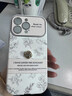 夢(mèng)妮熊素描玫瑰山茶花大視窗適用蘋(píng)果16promax手機殼新款高級感15Pro帶鏈條13掛繩皮紋14PM防摔小眾女款 趙露思同款【英文素描花朵】立體山茶花+白色絲巾掛鏈 iPhone 16Promax 曬單實(shí)拍圖