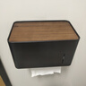 良品故事原木風(fēng)衛生間紙巾盒免打孔防水壁掛式浴室廁所紙巾筒衛生紙置物架 木紋蓋紙巾盒【黑色】 曬單實(shí)拍圖