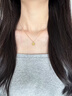 傾愛黃金項鏈女999足金銀杏葉吊墜三生有幸套鏈送女友生日禮物 三生有幸黃金吊墜-贈925閃歐鏈 曬單實拍圖