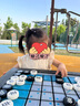 幼歌（YOUGE）夏季嬰幼兒清花朵小飛袖T恤純棉舒適清涼寶寶上衣 米白 100 cm 曬單實(shí)拍圖