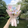 SEVENMOONS《盛開(kāi)》手工永生毛線花束紀(jì)念日生日禮物送女友朋友祝福寓意 曬單實(shí)拍圖