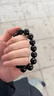 天然烏金黑曜圓珠手鏈  黑耀金銀曜手串 轉(zhuǎn)運(yùn)珠 純黑烏金黑曜石手鏈 10mm(19顆左右) 曬單實(shí)拍圖