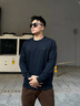 安踏衛(wèi)衣男秋季運動衣服長袖t恤男裝2025新款休閑圓領(lǐng)寬松套頭打底衫 基礎(chǔ)黑 L /175 適合120-140斤 曬單實拍圖