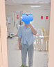 百圖betu女裝2025夏季新款襯衫不對稱收腰設計條紋氣質(zhì)上衣女2507T29 藍色 M 曬單實拍圖