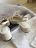 CHARLES&KEITH25夏新品蝴蝶結(jié)仿珍珠粗跟瑪麗珍涼鞋CK1-60361558 Chalk粉白色 37 （235） 曬單實(shí)拍圖