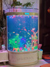 美之海送貨入戶美之海歐式雙圓形魚(yú)缸水族箱80生態(tài)1米大型中型落地家用 歐式 80*50*138cm 曬單實(shí)拍圖