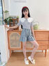 G.DUCKKIDS2025新款夏季復古色牛仔裙女童百褶短裙時(shí)尚休閑裙子兒童夏裝 復古色短裙 120 cm 曬單實(shí)拍圖