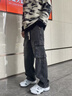 真維斯工裝褲2025春秋季男士寬松直筒運(yùn)動休閑褲潮牌百搭時尚工裝褲男款 黑色 XL 推薦體重（120-130）斤 曬單實(shí)拍圖