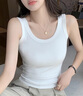 俞兆林背心女吊帶美背內(nèi)搭外穿白色螺紋彈力運(yùn)動(dòng)打底衫無(wú)袖t恤上衣 曬單實(shí)拍圖