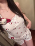 藍彩何吊帶睡衣女夏季2025新款kitty純欲甜美風(fēng)少女可外穿家居服兩件套 Kitty居家服套裝丨吊帶+短褲 L （適合100-115斤） 曬單實拍圖